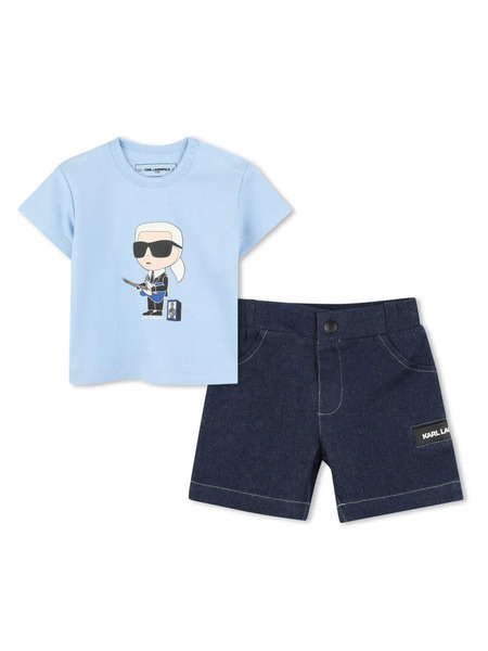  Karl Lagerfeld Kids Ikonik Karl Shorts Set - Blue 