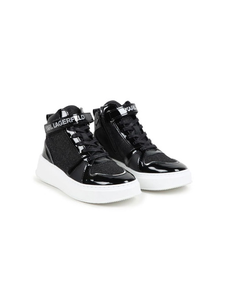  Karl Lagerfeld Kids Leather Ankle Boots - Black 