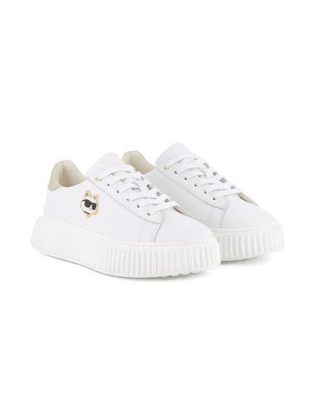  Karl Lagerfeld Kids Logo-appliqué Platform Sneakers - White 