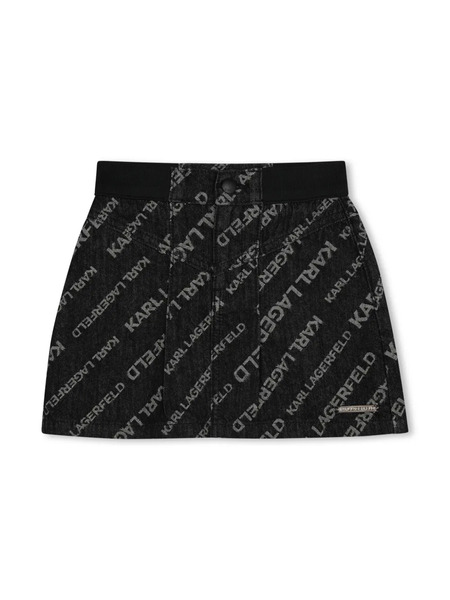  Karl Lagerfeld Kids Logo-jacquard Denim Skirt - Grey 
