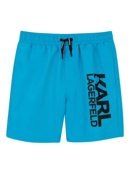  Karl Lagerfeld Kids Logo-print Drawstring Swim Shorts - Blue 