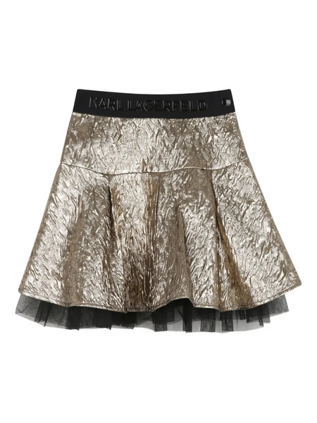  Karl Lagerfeld Kids Metallic Crinkled Skirt - Gold 