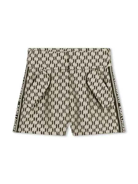  Karl Lagerfeld Kids Monogram-pattern Jacquard Shorts - Neutrals 