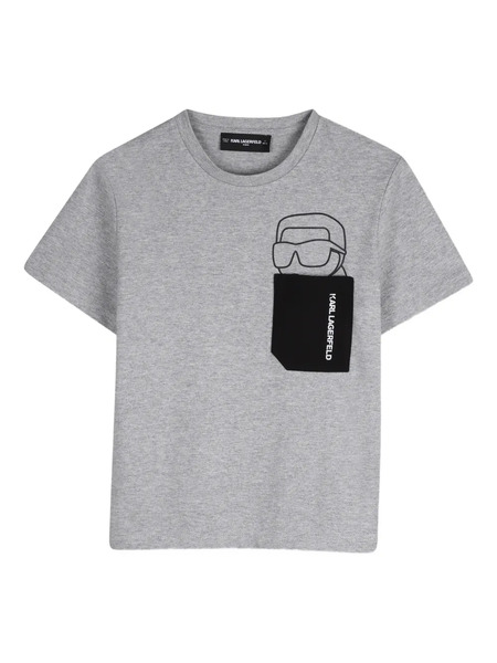  Karl Lagerfeld Kids Pocket-graphic T-shirt - Grey 