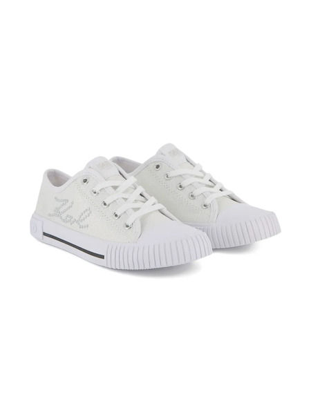  Karl Lagerfeld Kids Rhinestone Sneakers - White 