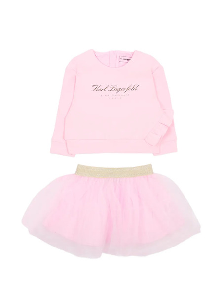  Karl Lagerfeld Kids Ruffled Skirt Set (set Fo Two) - Pink 