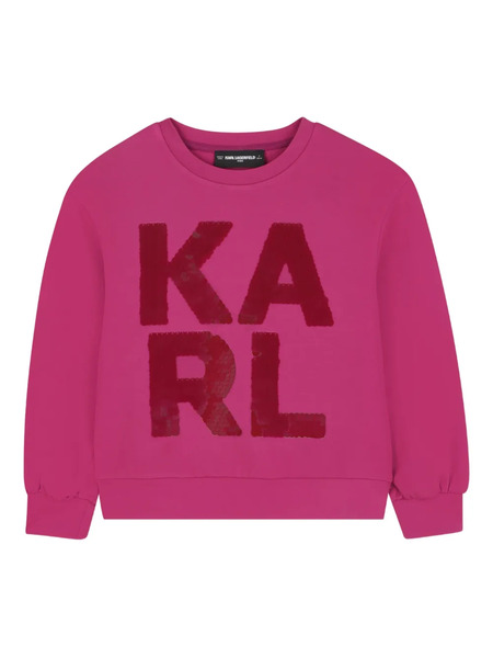  Karl Lagerfeld Kids Sequinned-logo Sweatshirt - Pink 