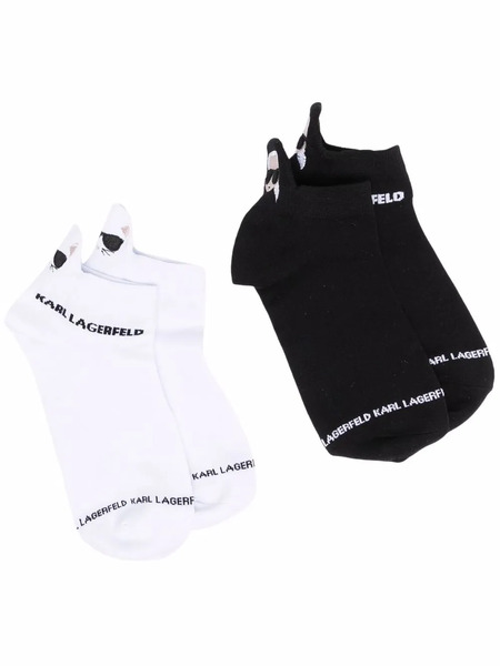  Karl Lagerfeld K/ikonik Embroidered Socks Pack - Black 