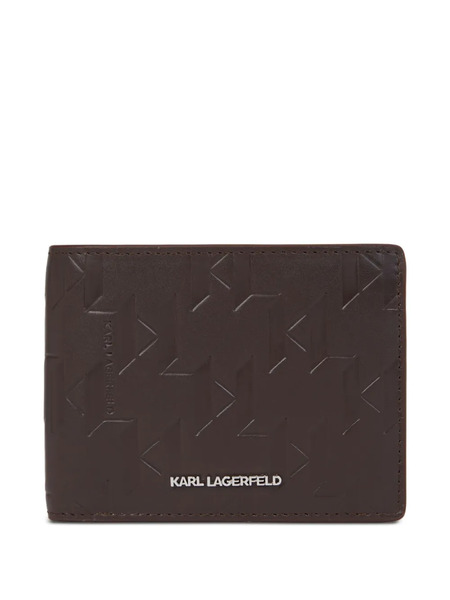  Karl Lagerfeld K/loom Leather Bi-fold Wallet - Brown 
