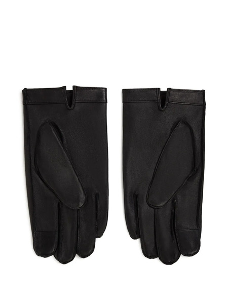  Karl Lagerfeld K/monogram Leather Gloves - Black 