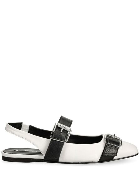  Karl Lagerfeld Konnie Double Strap Ballet Flats - White 
