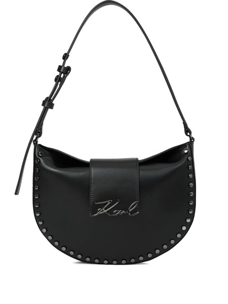  Karl Lagerfeld K/signature Stud-embellished Shoulder Bag - Black 