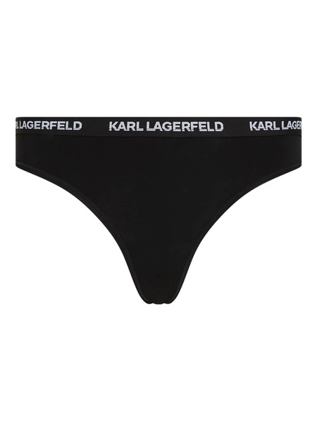  Karl Lagerfeld Logo-band Thong (pack Of Three) - Black 