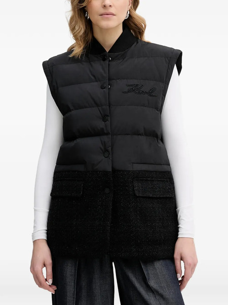  Karl Lagerfeld Logo-detail Panelled Jacket - Black 