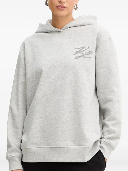  Karl Lagerfeld Logo-embroidered Hoodie - Grey 
