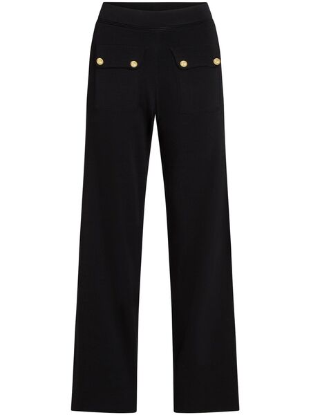  Karl Lagerfeld Logo-engraved Button Trousers - Black 