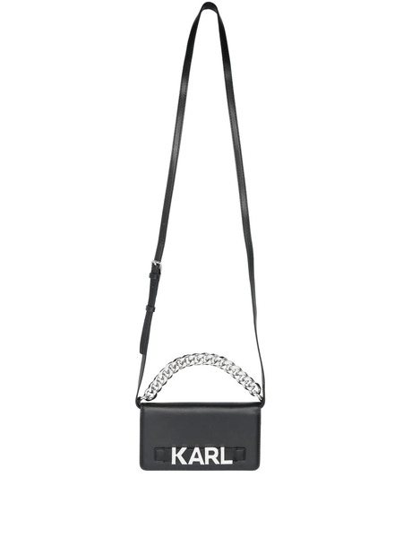 Karl Lagerfeld Logo-lettering Leather Phone Case - Black 