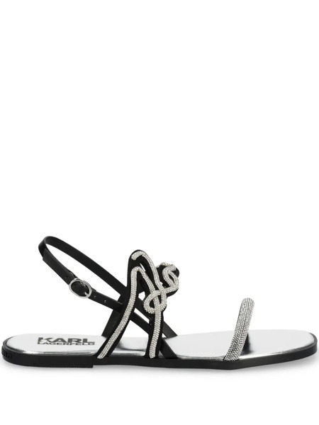  Karl Lagerfeld Logo-lettering Sandals - Silver 
