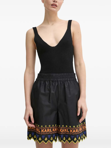  Karl Lagerfeld Logo-trim Shorts - Black 