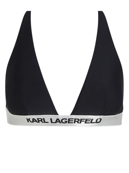  Karl Lagerfeld Logo-underband Triangle Bikini Top - Black 