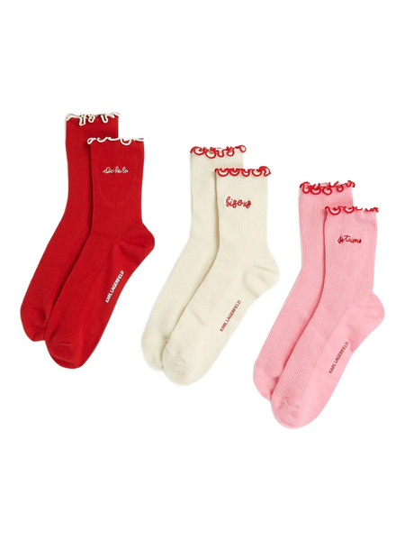  Karl Lagerfeld Love-note Socks (pack Of Three) - Neutrals 