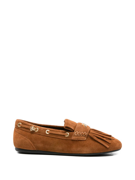  Karl Lagerfeld Marlee Fringed Loafers - Brown 