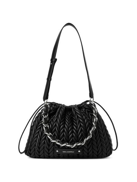 Karl Lagerfeld Medium K/weave Shoulder Bag - Black 