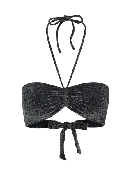  Karl Lagerfeld Metallic Bandeau Bikini Top - Black 
