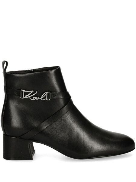  Karl Lagerfeld 50mm Logo Ankle Boots - Black 