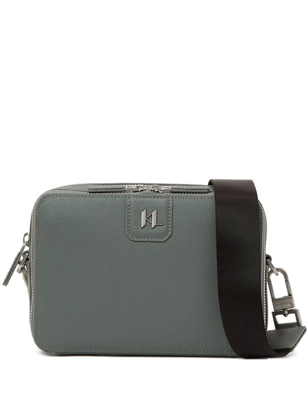  Karl Lagerfeld Monogram Leather Messenger Bag - Green 