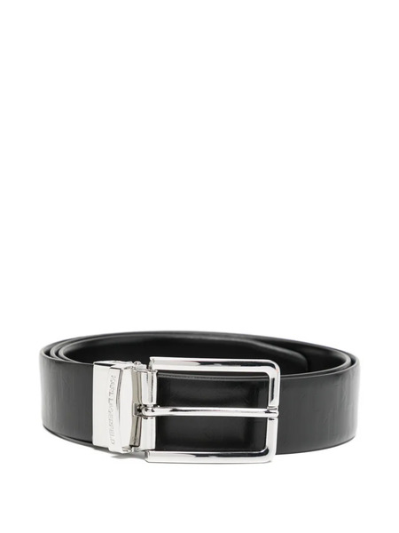  Karl Lagerfeld Monogram Reversible Belt - Black 