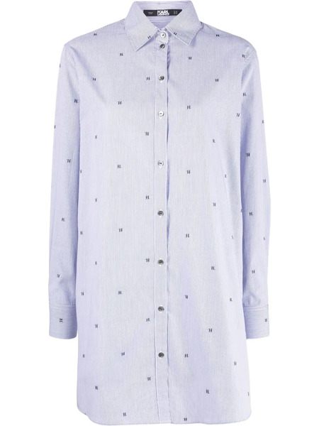  Karl Lagerfeld Monogram Stripe Tunic Shirt - Blue 