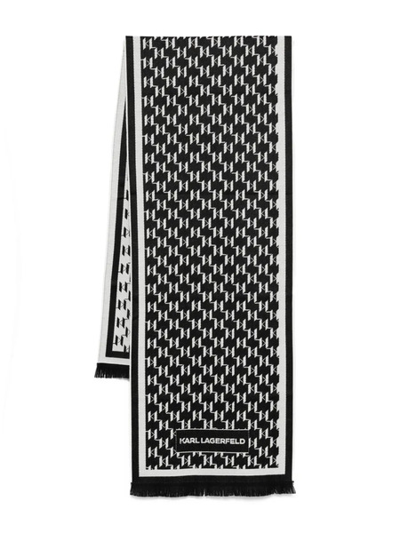  Karl Lagerfeld Monogram Wool Scarf - Black 