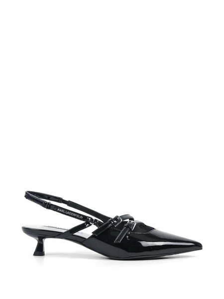  Karl Lagerfeld Pasha Buckle Strap Pumps - Black 