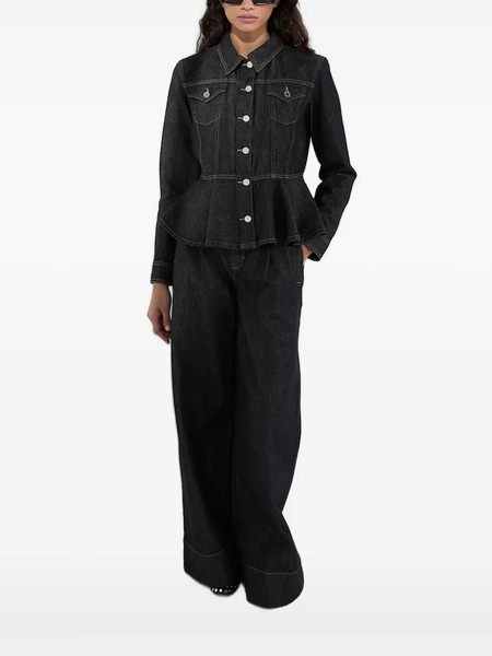  Karl Lagerfeld Peplum Denim Jacket - Blue 