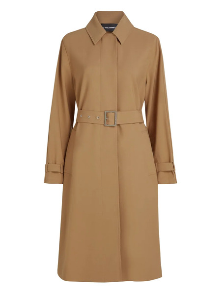  Karl Lagerfeld Pleated Belted Trench Coat - Neutrals 