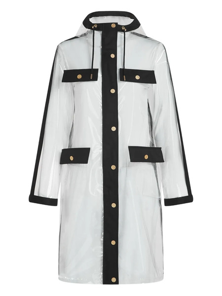  Karl Lagerfeld Pockets Hooded Raincoat - White 