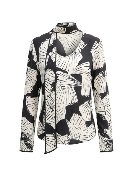  Karl Lagerfeld Printed Fluid Blouse - Black 