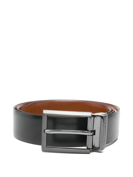  Karl Lagerfeld Reversible Leather Belt - Black 