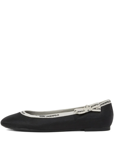  Karl Lagerfeld Ribbon Ballet Flats - Black 