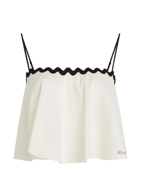  Karl Lagerfeld Scallop Beach Cropped Top - Neutrals 