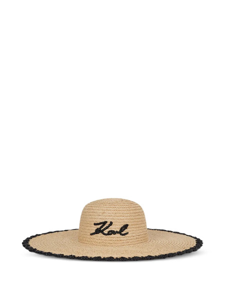  Karl Lagerfeld Scallop-edge Sun Hat - Neutrals 