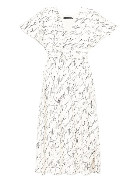  Karl Lagerfeld Scribble-print Midi Dress - White 