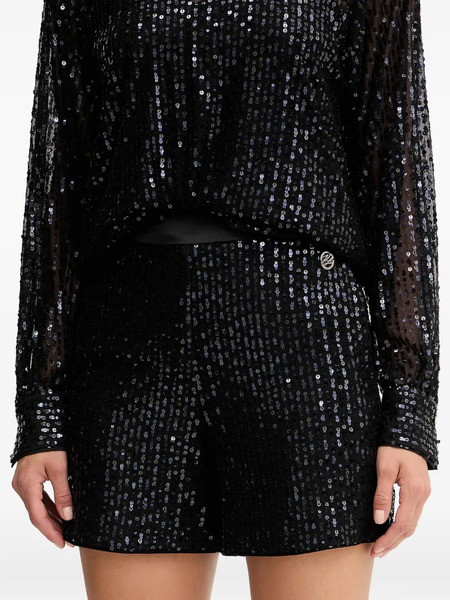  Karl Lagerfeld Sequin Logo Shorts - Black 