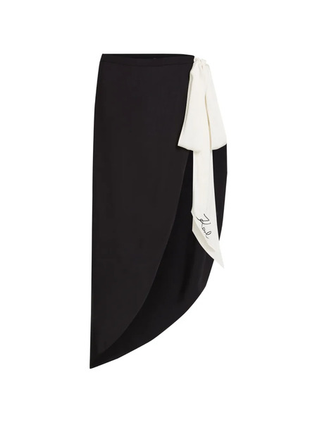  Karl Lagerfeld Sheer Bow Pareo - Black 