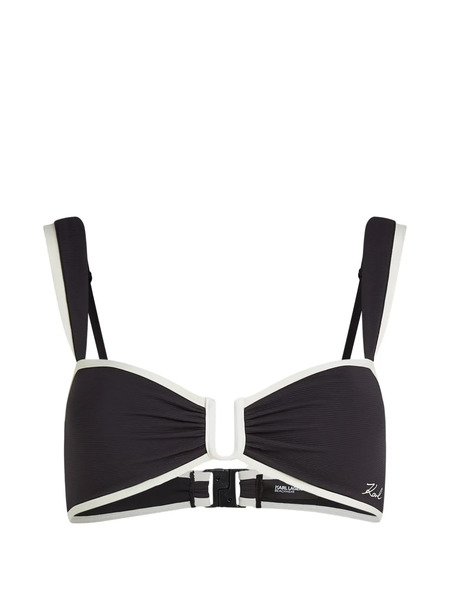  Karl Lagerfeld Signature Bandeau Bikini Top - Black 