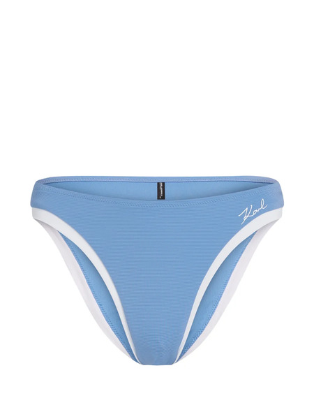  Karl Lagerfeld Signature Cheeky Bikini Bottoms - Blue 