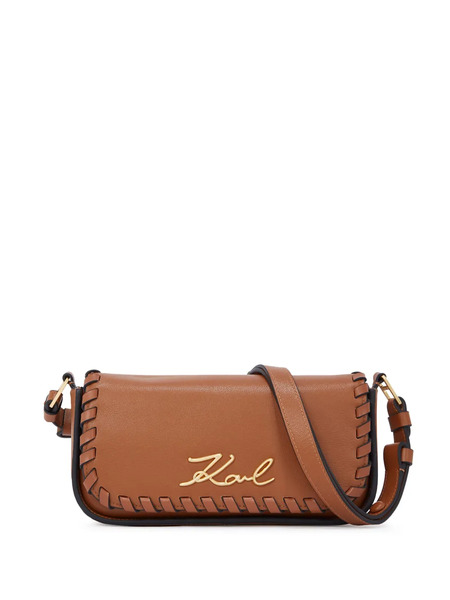 Karl Lagerfeld Signature Crossbody Bag - Brown 