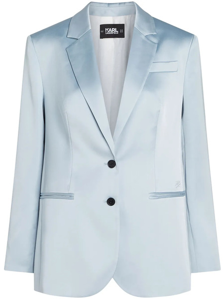  Karl Lagerfeld Single-breasted Satin Blazer - Blue 