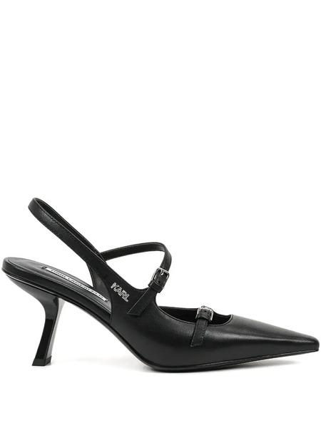  Karl Lagerfeld Slingback Buckle Pumps - Black 